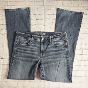 American Eagle Outfitters Jeans 14 Regular Kick Boot‎ Super Stretch Embroidered